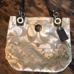 COACH champagne bucket tote